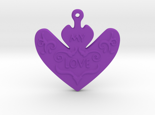My Love My Life Necklace in Purple Processed Versatile Plastic