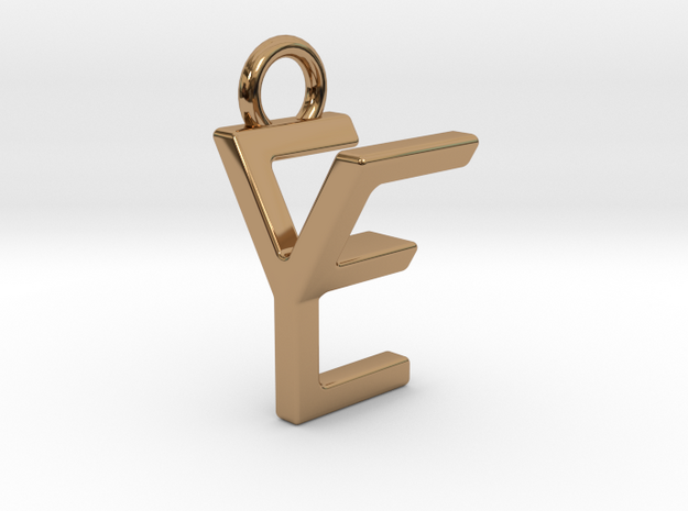 Two way letter pendant - EY YE in Polished Brass