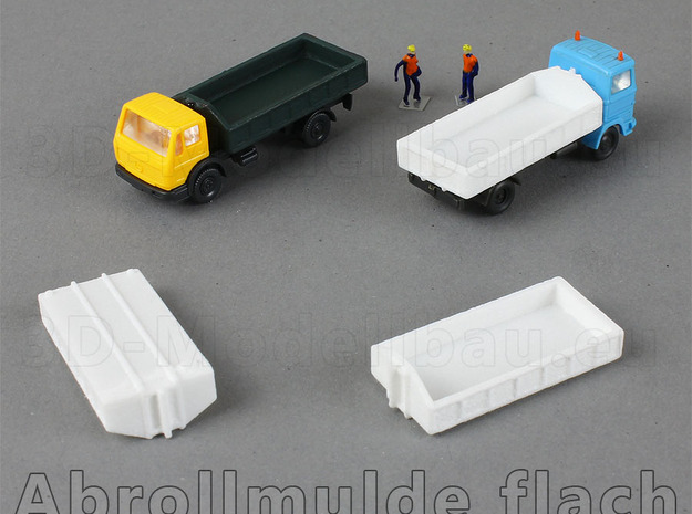 1/160 Spur N scale Abrollbehälter flach 10er in White Natural Versatile Plastic