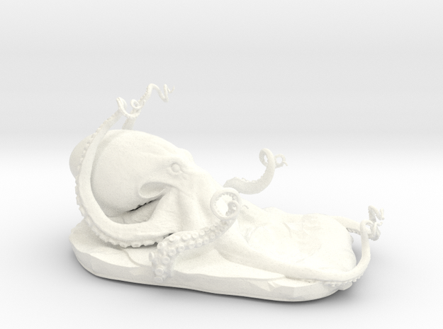 Octopus Sculpture in White Processed Versatile Plastic