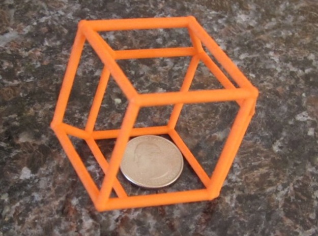 Rhombic Dodecahedron (100 cc) in Orange Processed Versatile Plastic