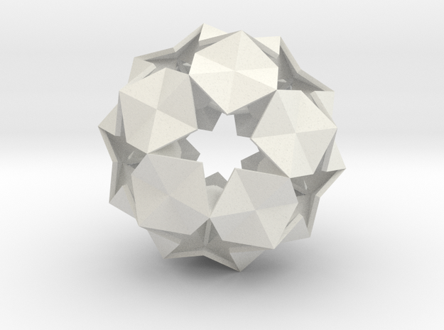 20 Hexagons Ball - 5.6 cm in White Natural Versatile Plastic