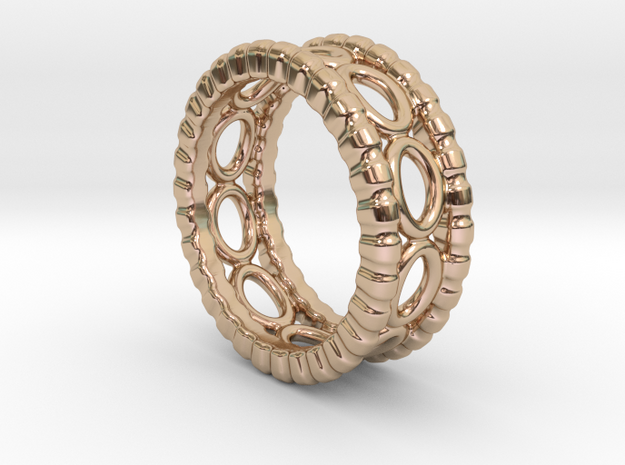 Ring Ring 20 - Italian Size 20 in 14k Rose Gold Plated Brass