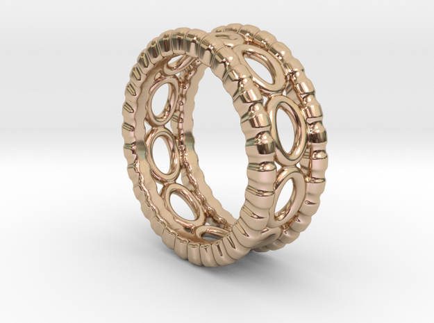 Ring Ring 23 - Italian Size 23 in 14k Rose Gold Plated Brass