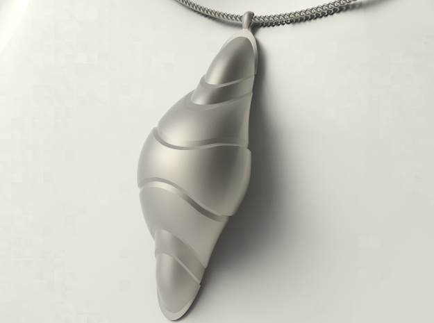Qolombeh Pendant in Polished Bronzed Silver Steel