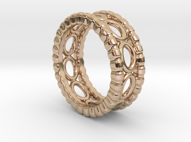 Ring Ring 28 - Italian Size 28 in 14k Rose Gold Plated Brass