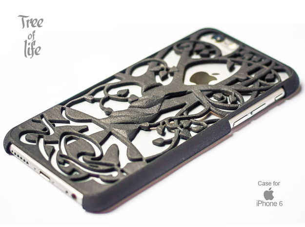 Iphone 6 cover "Tree of life" in Black Natural Versatile Plastic