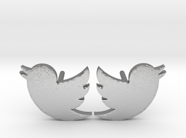 Twitter Studs in Natural Silver