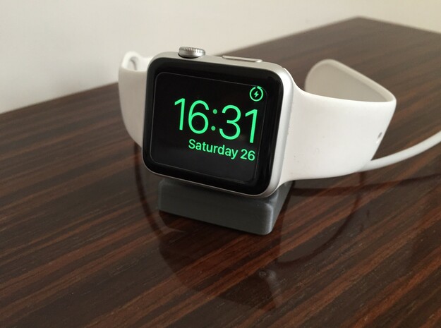 Compact Apple Watch Stand in White Natural Versatile Plastic