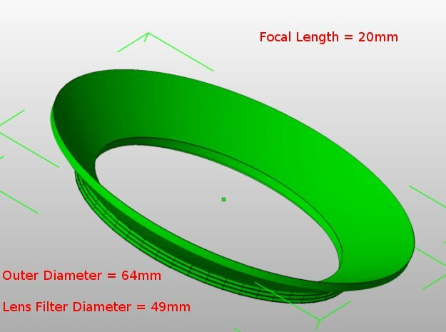 Lieberkühn Reflector 49mm lens diameter, f=20mm in White Processed Versatile Plastic