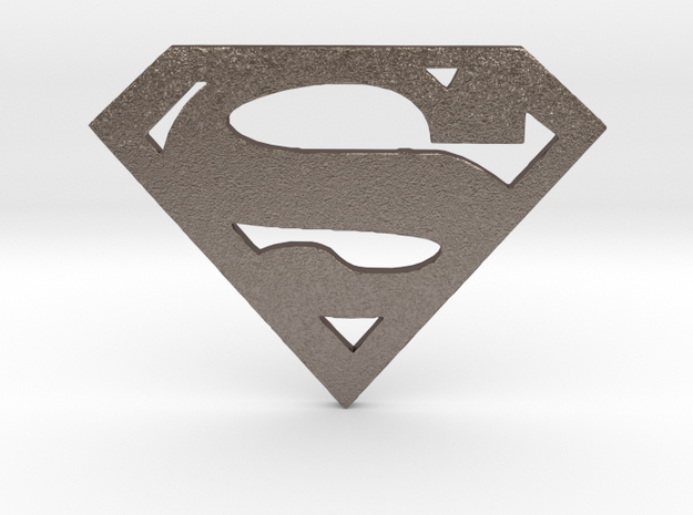 Superman Logo Cardholder (Customizable) in Polished Bronzed Silver Steel