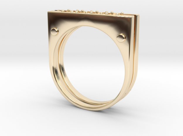 Plate Ring Men Stl in 14k Gold Plated Brass