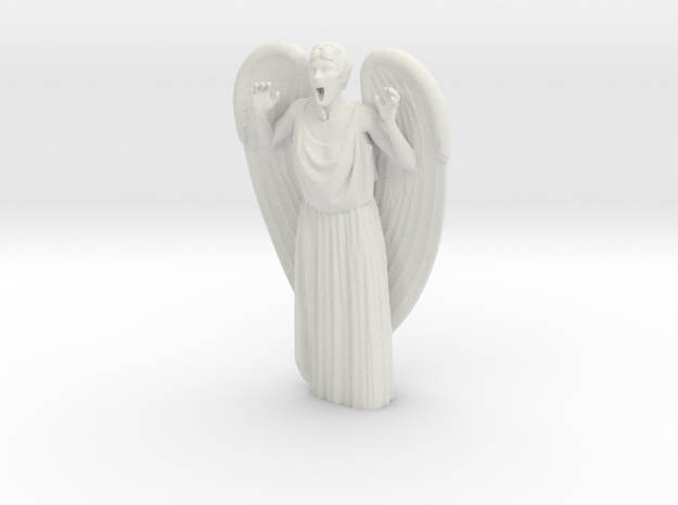 Weeping Angel Attacking in White Natural Versatile Plastic