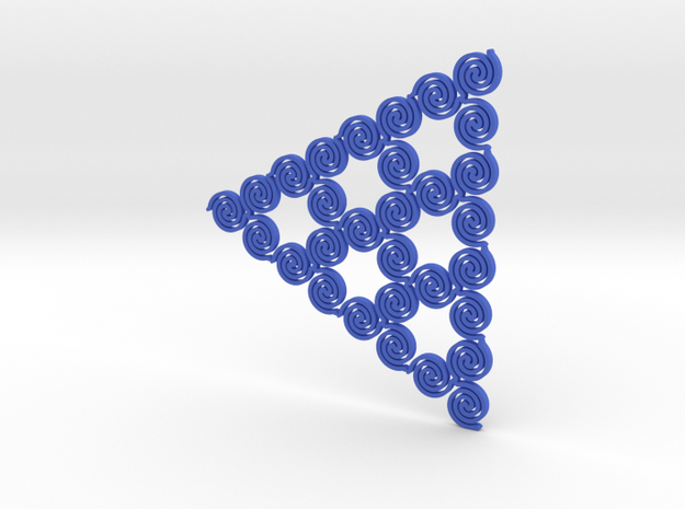 3D Fabric Mesostructured Spiral Sample in Blue Processed Versatile Plastic