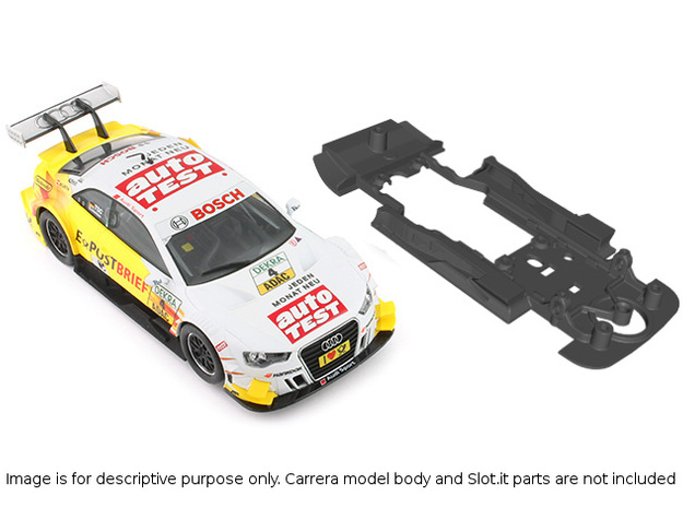 S01-ST2 Chassis for Carrera Audi A5 DTM STD/STD in Black Natural Versatile Plastic