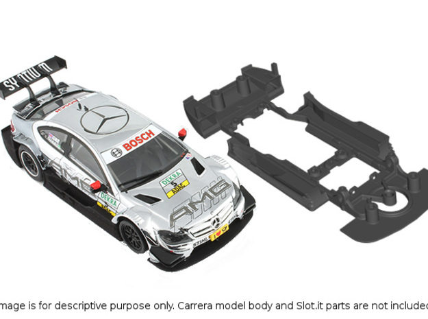 S03-ST4 Chassis for Carrera Merc. DTM SSD/STD in White Natural Versatile Plastic