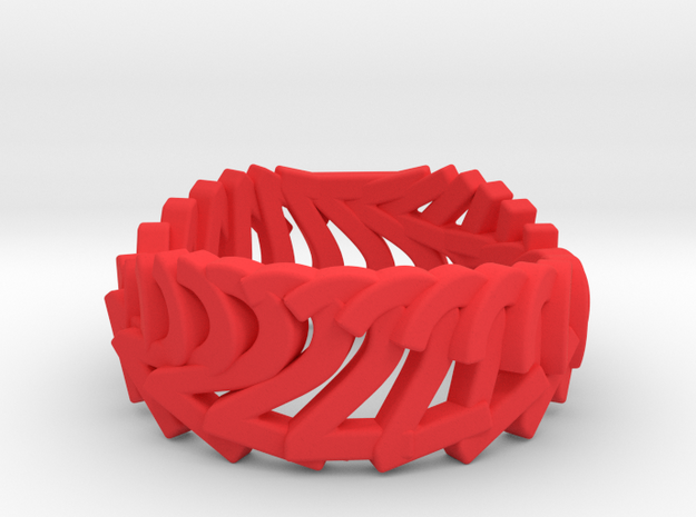 2.Ring.360 (Size 9) in Red Processed Versatile Plastic
