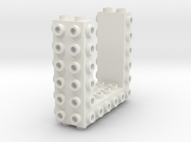 Core Brick 6x2x2 - Beta 01 - Mold in White Natural Versatile Plastic