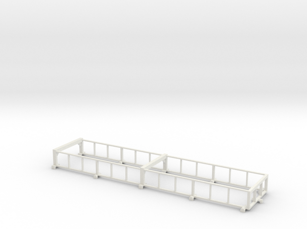 1/64 38' Silage Trailer Extensions in White Natural Versatile Plastic