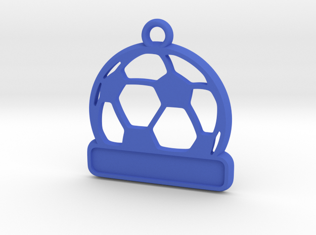 Football / Soccer Ball Keychain in Blue Processed Versatile Plastic