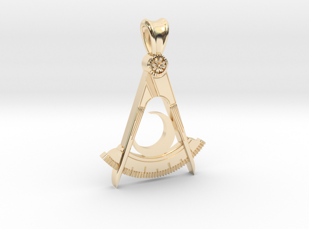 (small) DISTRICT DEPUTY PENDANT in 14K Yellow Gold