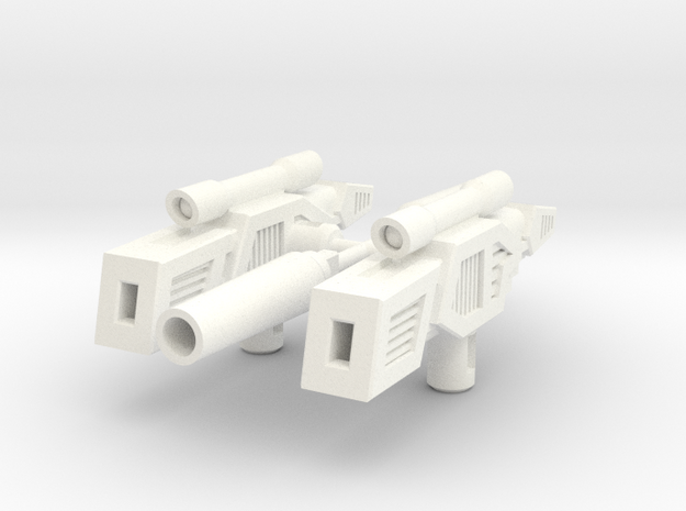 ShineHead Guns in White Processed Versatile Plastic