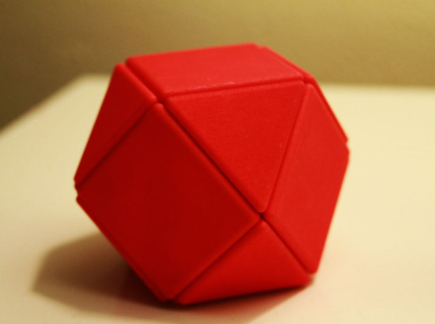 Cuboctahelix in Red Processed Versatile Plastic