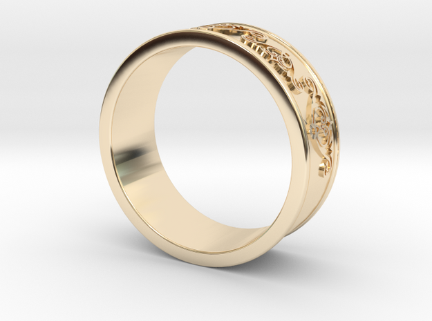 Decorative Ring 2 in 14k Gold Plated Brass