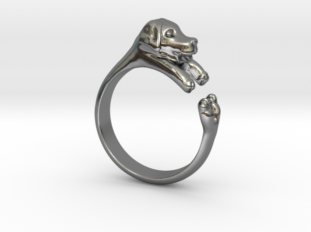 Puppy Dog Ring - (Sizes 4 to 15 available) Size 9 in Polished Silver