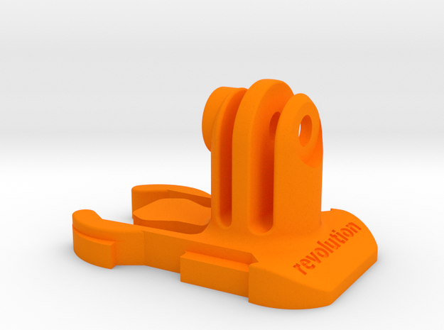 Short Direct Mount GoPro Quick Release Clip in Orange Processed Versatile Plastic