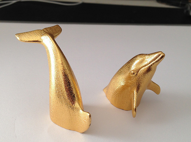 Diving Dolphin S (Tail) in Polished Gold Steel