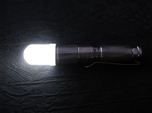 14mm Flashlight Diffuser (Dome Top) in Smooth Fine Detail Plastic