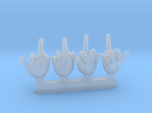Middle Finger Hand Conversion in Smoothest Fine Detail Plastic