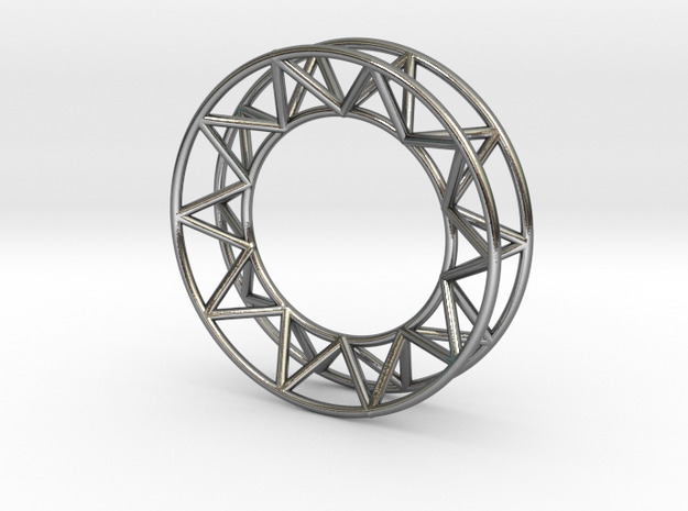 Mens Framework Ring in Polished Silver