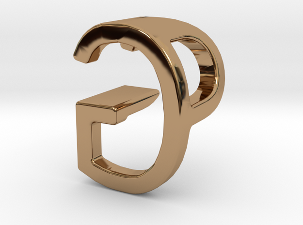 Two way letter pendant - GP PG in Polished Brass