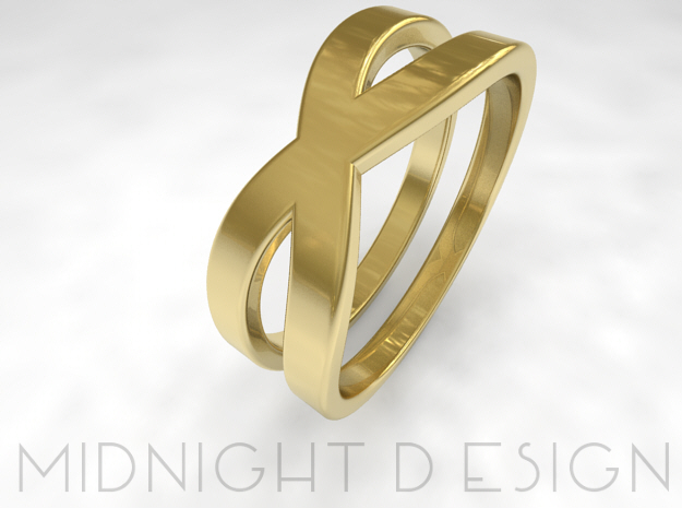 Ring "Across" Size 8 (18,2mm) in 14k Gold Plated Brass