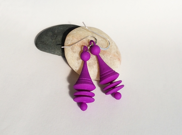 Colorful Orbit City Earrings in Purple Processed Versatile Plastic