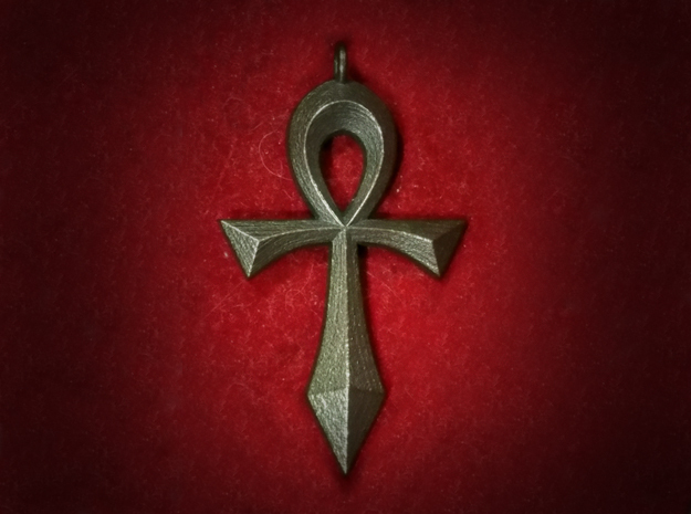Swept Ankh (Hollow) in Polished Bronze Steel