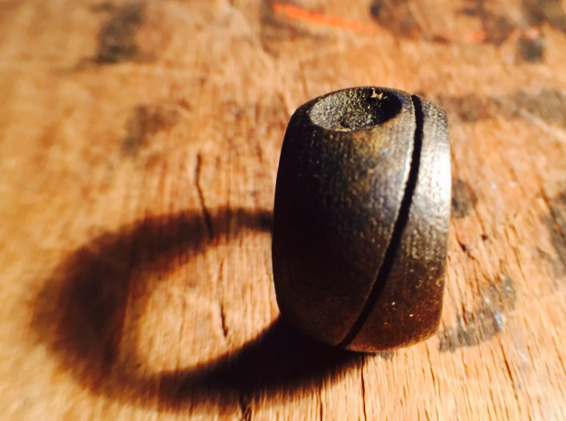 No Moon Ring 19mm in Polished and Bronzed Black Steel