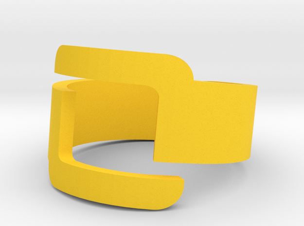 Connector Cool Plastic Ring [Size 8] in Yellow Processed Versatile Plastic
