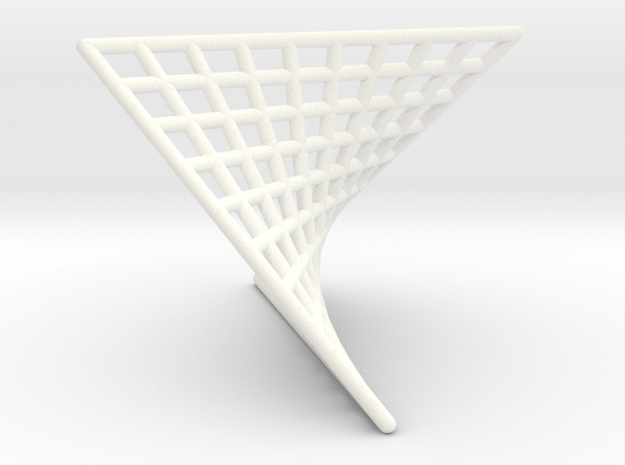 Hyperbolic triangle pendant in White Processed Versatile Plastic