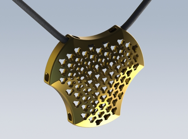 Shield Pendant 40mm in Polished Bronze