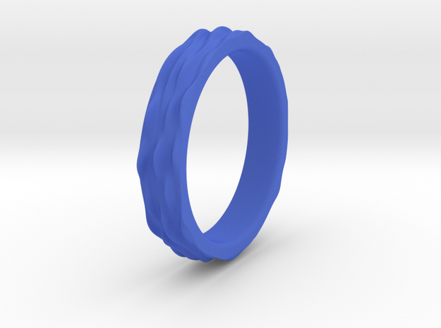 Ripple Textured Ring (Size T) in Blue Processed Versatile Plastic