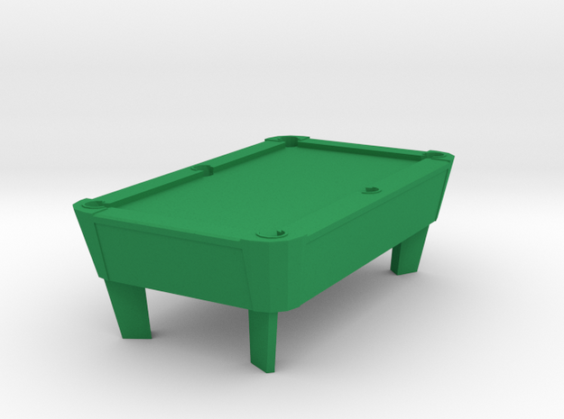 Pool Table - Cleared 'O' 48:1 Scale in Green Processed Versatile Plastic