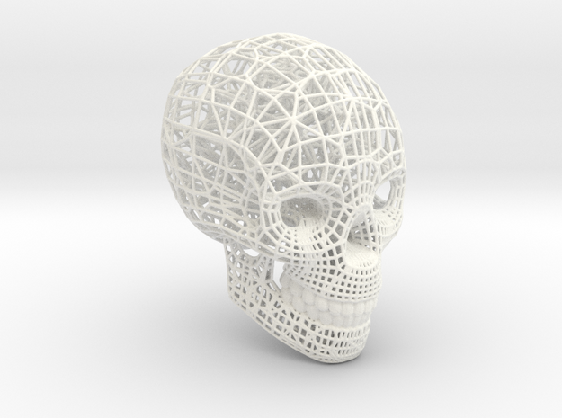 Skull with teeth in White Processed Versatile Plastic