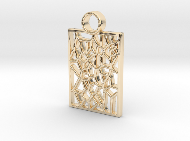 Fun Pattern Keychain / Pendant in 14k Gold Plated Brass