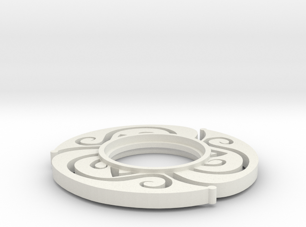 MHS Compatible Floral Tsuba in White Natural Versatile Plastic