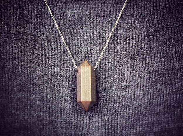 {pendant} sky stone crystal for 2 in Polished Bronze Steel