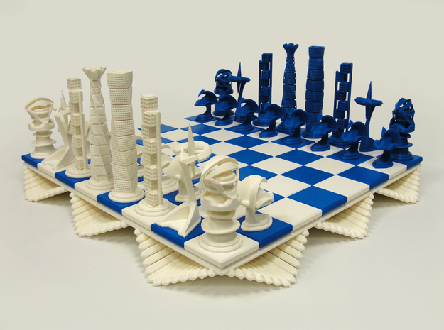 Chess Set King  in White Natural Versatile Plastic