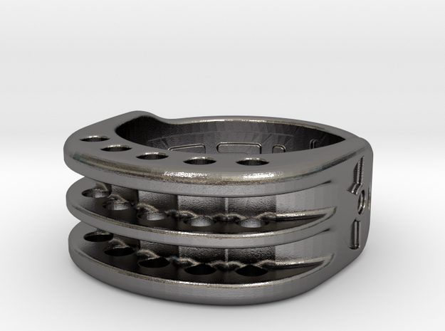 US6 Ring XI: Tritium (Stainless Steel) in Polished Nickel Steel